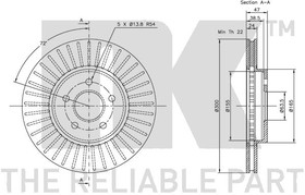 Фото 1/3 202550, Диск тормозной FORD MONDEO III 00-07, JAGUAR X-TYPE 01-,