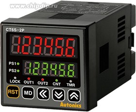 CT4S-1P4 100-240VAC счётчик-таймер, прямой/обратный счет, одинарная уставка