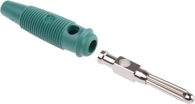 Фото 1/3 930727104, Green Male Banana Plug, 4 mm Connector, Solder Termination, 30A, 30 V ac, 60V dc, Nickel