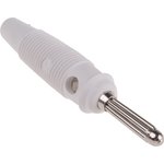 930727107, White Male Banana Plug, 4 mm Connector, Solder Termination, 30A ...