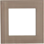 Рамка 1-постовая, натуральное стекло, цвет кремовый 844117-1