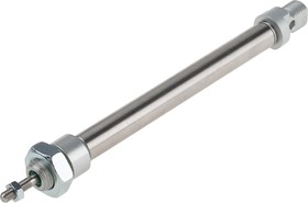 Фото 1/2 Pneumatic Piston Rod Cylinder - 10mm Bore, 80mm Stroke, ISO 6432 Series, Double Acting
