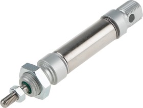 Фото 1/2 Pneumatic Piston Rod Cylinder - 16mm Bore, 15mm Stroke, ISO 6432 Series, Double Acting