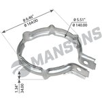 900.619, Хомут глушителя VOLVO FH12,16 (140х30мм) рифленый MANSONS