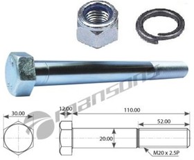 600.516, Болт SCANIA P,G,R,T кронштейна амортизатора заднего (М20х2.5/112) MANSONS