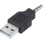 CLB-JL-8147, Переходник разъема, USB A, 4 вывод(-ов), Штекер, Стерео - 3.5мм, 4 вывод(-ов), Штекер