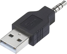 CLB-JL-8147, Переходник разъема, USB A, 4 вывод(-ов), Штекер, Стерео - 3.5мм, 4 вывод(-ов), Штекер