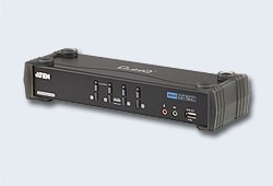 Фото 1/2 Переключатель KVM ATEN CS1784A-AT-G KVM+Audio+USB 2.0, 1 user USB+DVI =  4 cpu USB+DVI, со шнурами USB 4х1.8м., 2560x1600 60Hz DVI-D Dual Li