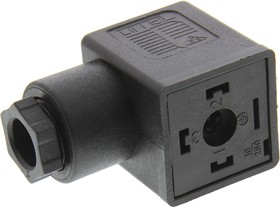Фото 1/2 A0, Solenoid Valve DIN Plug Connector for use with VX2 Solenoid Valve