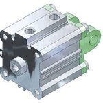 CDQSB20-5D, Pneumatic Compact Cylinder - 20mm Bore, 5mm Stroke, CQS Series ...
