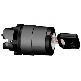 Фото 1/3 Key switch, unlit, latching, waistband round, front ring black, 2 x 90°, mounting Ø 22 mm, ZB5AG2