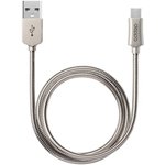72273, Дата-кабель Metal USB - micro USB, алюминий, 1.2м, стальной , Deppa