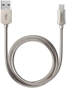 Фото 1/4 72273, Дата-кабель Metal USB - micro USB, алюминий, 1.2м, стальной , Deppa