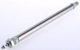 Фото 1/4 Pneumatic Piston Rod Cylinder - 16mm Bore, 200mm Stroke, ISO 6432 Series, Double Acting