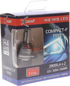 1009672 Лампа XENITE COMPACT-F PRO H4/H19 (12V) (Яркость 2800Lm) (уп.2шт) Гарантия 1 , ш