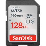 SDSDUNB-128G-GN6IN, Флеш карта SD 128GB SanDisk SDXC Class 10 UHS-I U1 Ultra 140MB/s