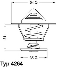 426484D, Термостат (с прокладкой) SEAT: CORDOBA 93-99, IBIZA II 93-99, TOLEDO I 91-99 \ VW: GOLF II 83-92, GO