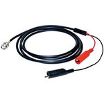 Coaxial cable, BNC plug (straight) to crocodile clip, 50 Ω, RG-58, 609.6 mm, BU-5030-C-24-0