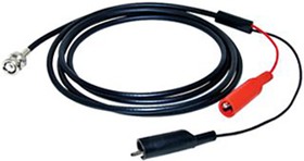 Coaxial cable, BNC plug (straight) to crocodile clip, 50 Ω, RG-58, 609.6 mm, BU-5030-C-24-0