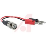 Coaxial cable, BNC plug (straight) to Banana plug, PVC, 0.1 m, BU-5120-A-4-0