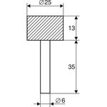 Шарошка абразивная цилиндр 25x13, К60, хв.6мм 21652