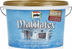 Фото 1/2 Краска интерьерная влагостойкая MATTLATEX 2,5л 11817