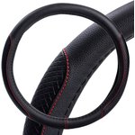AWSLI20M, оплетка на руль! искусст. кожа, с тиснением ромб , черная, красн ...