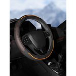 aws-li-21m, Оплетка на руль искусст. кожа с перф. черная оранж ...