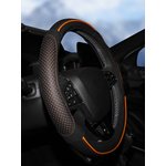 aws-li-21m, Оплетка на руль искусст. кожа с перф. черная оранж ...