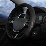 AWS-LI-22M, Оплетка на руль, искусст. кожа, рельефная, черная, красн ...