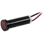 44W-NKR120-CRO, LED Panel Mount Indicators Wire Leads Flush Red 120VAC
