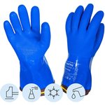 Перчатки защитные ПВХ SCAFFA Полюс-Т PVC1380BR-T цв.синий р.11 (6 пар/уп)
