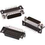 618009231221, D-Sub Connector with Hex Screw, 8mm, Angled, Plug, DE-9, PCB Pins ...