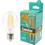 Camelion LED20-A60-FL/830/E27 Филамент 20Вт E27 3000K BL1, Лампа светодиодная