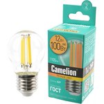 Camelion LED12-G45-FL/830/E27 Филамент 12Вт E27 3000K BL1, Лампа светодиодная