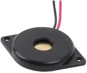 CPE-120, Piezo Buzzers & Audio Indicators buzzer, 24 mm round, 4 mm deep, P, 6 kHz, 30 V, panel mount w/ wires, no driving circuit