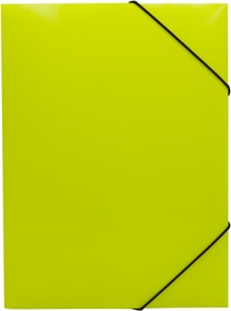 Фото 1/3 Папка на резинке Бюрократ Double Neon DNE510YELBL A4 пластик кор.30мм 0.5мм желтый/черный