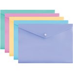 Конверт на кнопке Бюрократ Pastel -PKPAST/BLUE A4 пластик 0.18мм голубой