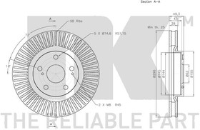 Фото 1/4 2045117, Диск тормозной TOYOTA AURIS 10-, RAV 4 05-,