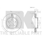 209325, 209325NK_диск тормозной передний!\ Chrysler 300M 02-04/Concorde ...