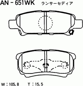 Фото 1/2 AN-651WK, Колодки тормозные Япония