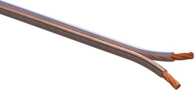 Фото 1/2 Акустический кабель ЭРА 2х0,75 мм2 прозрачный, 5 м Б0059297