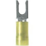 PN10-10LF-L, Fork Terminal 10-12AWG Copper Yellow 26.67mm Tin Bottle