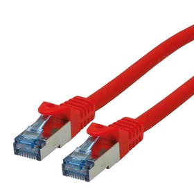 21.15.2810-100, Cat6a Male RJ45 to Male RJ45 Ethernet Cable, S/FTP, Red LSZH Sheath, 0.5m, Low Smoke Zero Halogen (LSZH)