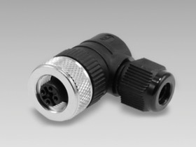 Разъем угловой M12, 4pin, IP67, ввод PG7