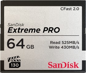 Фото 1/3 Карта памяти SanDisk Extreme PRO CFast 2.0 525MB/s 64GB (3500x) (SDCFSP-064G-G46D)