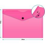 Конверт на кнопке Бюрократ Double Neon DNEPK804A5PINK A5 гориз ...