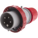 218.1637RV, IP66, IP67 Red Cable Mount 3P + N + E Industrial Power Connector ...
