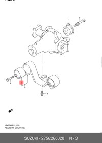 2756266J20, Сайлентблок опоpы pедуктоpа задн. моста