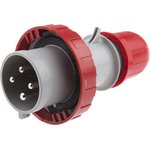 218.3236RV, IP66, IP67 Red Cable Mount 3P + E Industrial Power Connector Adapter ...